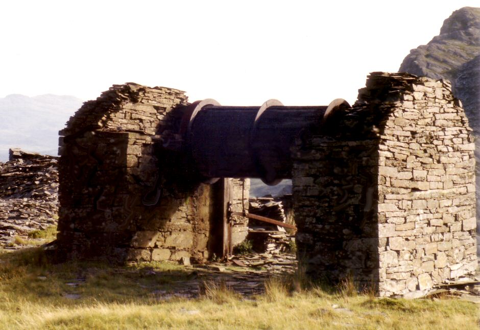 * [Pic 11] Cwmorthin Quarry - Main Incline Drum House (1985) *